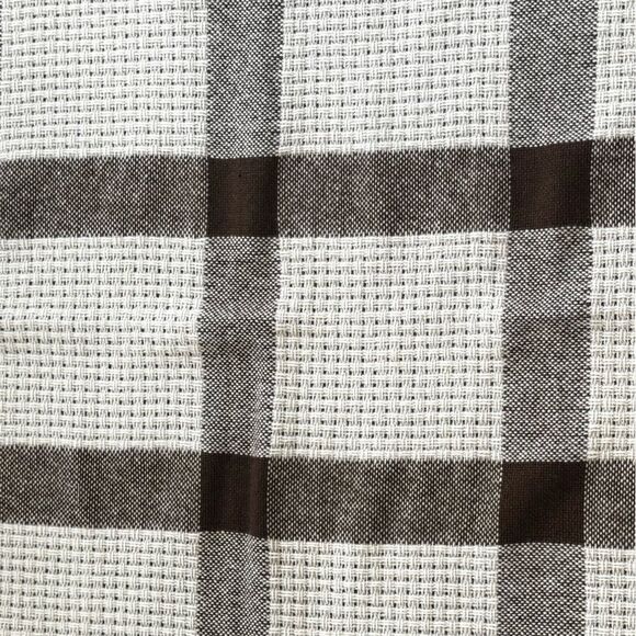 FARIBO Brown and Cream Plaid Throw Blanket EUC - Picture 2 of 5